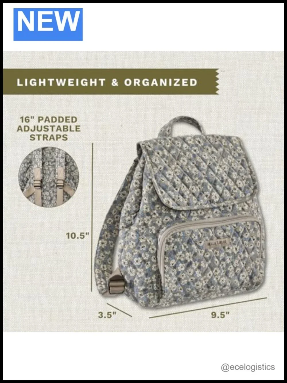 Quilted Mini Backpack Purse for Women, Hands-Free Bag with 6 Pockets